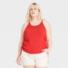Women's Plus Size Tie Side U-neck Sweater Tank - Universal Thread Red