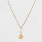 14k Gold Plated Initial 'x' Pendant Chain Necklace - A New Day Gold