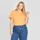 Women's Plus Size Short Sleeve Crewneck Meriwether Pocket T-shirt - Universal Thread Yellow