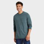 Men's Standard Fit Long Sleeve Crewneck T-shirt - Goodfellow & Co Green