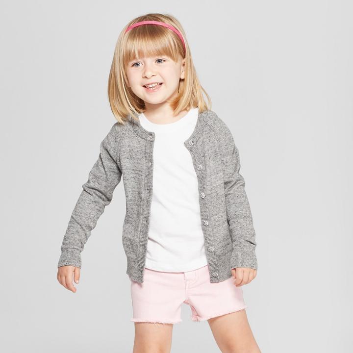 Toddler Girls' Cardigan - Cat & Jack Charcoal Heather