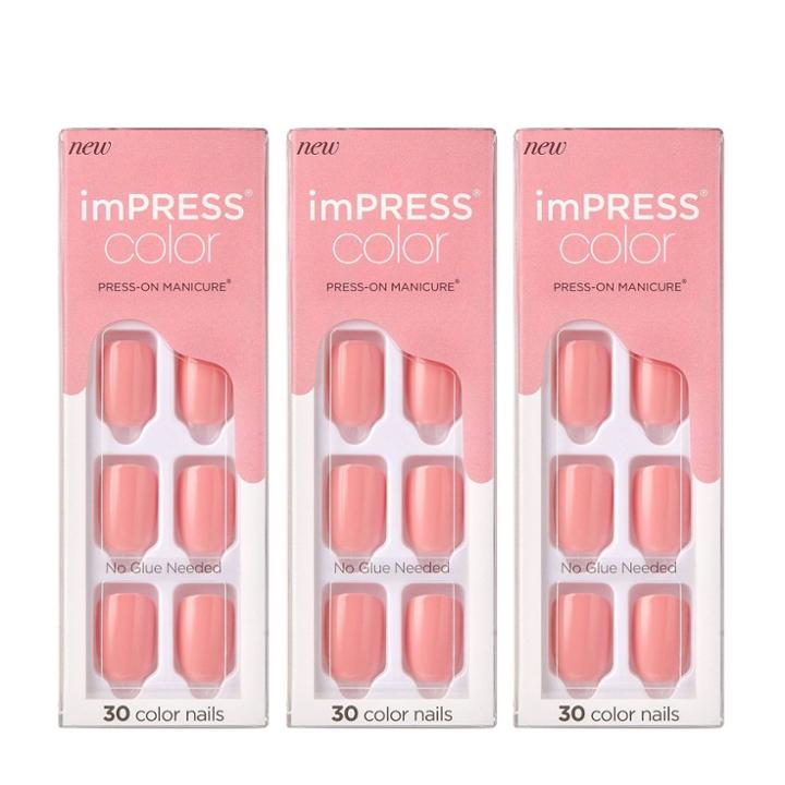 Kiss Impress Press-on Manicure Color Fake Nails - Pretty Pink