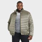 Men's Big & Tall Lightweight Puffer Jacket - Goodfellow & Co Light Taupe 2xl,