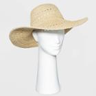 Women's Open Weave Straw Floppy Hat - A New Day Natural