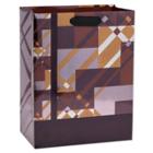 Geo Plaid Large Father's Day Gift Bag - Papyrus,
