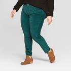 Women's Plus Size Velvet Skinny Jeans - Universal Thread Green