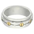 Distributed By Target Stainless Steel Two Tone Men's Bolt Ring - Silver/gold (size