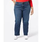 Denizen From Levi's Women's Plus Size High-rise Sculpting Straight Jeans - Montauk