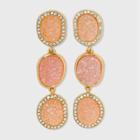 Sugarfix By Baublebar Stacked Druzy Drop Earrings - Pink