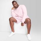 Men's Big & Tall Fleece Crewneck Sweatshirt - Original Use Pink