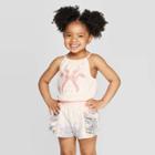 Toddler Girls' Floral Embroidered Tank Top - Art Class Pink