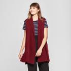 Women's Collar Knit Vest - A New Day Burgundy (red)