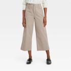 Women's Cropped Wide Leg Fashion Pants - A New Day Brown