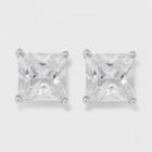 Sterling Silver Princess Cubic Zirconia Stud Fine Jewelry Earrings - A New Day