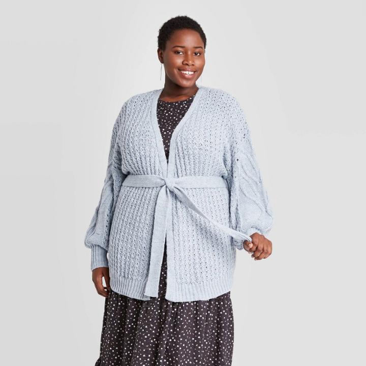 Women's Plus Size Open Neck Cardigan - Universal Thread Twilight Blue