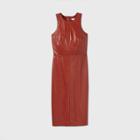 Women's Faux Leather Racer Tank Dress - Prologue Rust