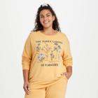 Zoe+liv Women's Plus Size Earth Laughs Graphic Sweatshirt - Yellow