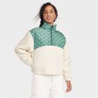 Women's Colorblock Quarter Zip Sherpa Sweatshirt - Universal Thread White