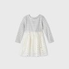 Toddler Girls' Sparkle Tulle Long Sleeve Dress - Cat & Jack Cream