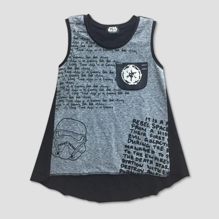 Girls' Star Wars Stormtrooper Tank Top - Gray/black