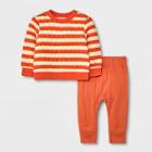 Baby Boys' Graphic Sweatshirt With Sweatpant - Cat & Jack Dark Orange Newborn