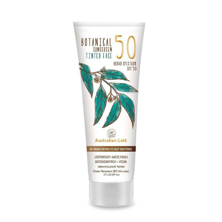 Australian Gold Botanical Tinted Face Sunscreen Lotion - Rich To Deep - Spf
