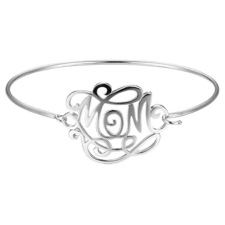 Prime Art & Jewel Sterling Silver 'mom' Bangle,