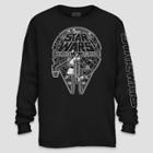Men's Star Wars Millennium Falcon Long Sleeve T-shirt - Black