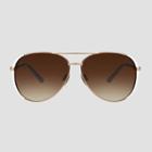 Women's Aviator Metal Sunglasses - A New Day Rose Gold, Pink Gold