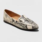 Women's Micah Faux Leather Snake Print Pointy Toe Loafers - A New Day Gray
