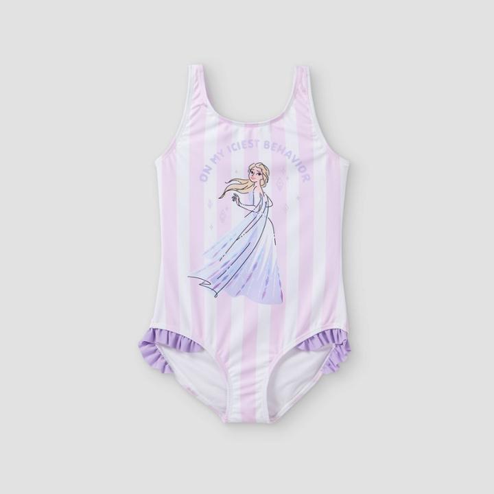 Girls' Frozen One Piece Swimsuit - Purple