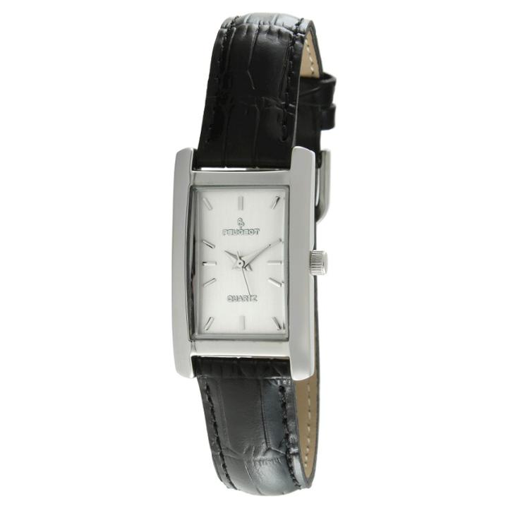 Peugeot Watches Peugeot Women's Rectangle Silver-tone Watch - Black