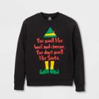 Warner Bros. Men's Elf Long Sleeve Fleece Sweatshirt - Black M,