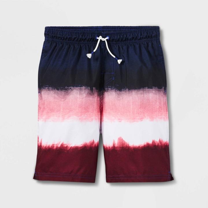 Boys' Ombre Colorblock Swim Shorts - Art Class Xs, Blue/pink/red