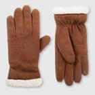 Isotoner Women's Smartdri Micro Suede Gloves - Cognac