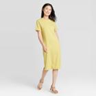 Women's Short Sleeve T-shirt Dress - A New Day Light Green