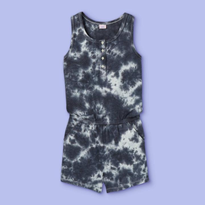 Girls' Button-front Knit Romper - More Than Magic Black