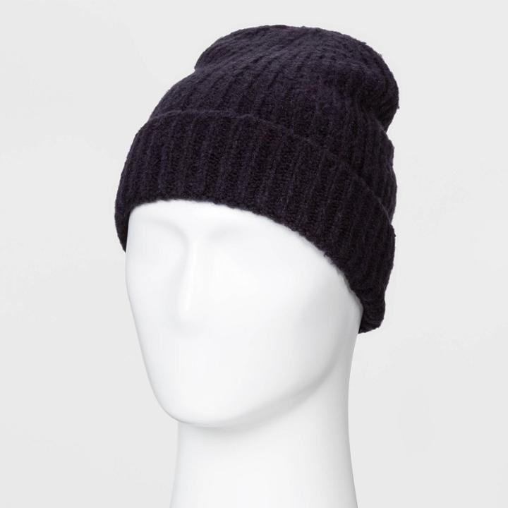 Men's Multi Ribbed Textured Knit Beanie - Goodfellow & Co Blue,