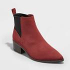 Women's Gwen Wide Width Low Shaft Heeled Boots - A New Day Burgundy