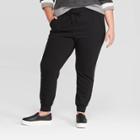 Women's Plus Size Mid-rise Fleece Jogger - Universal Thread Black