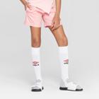 Umbro Girls' Checkerboard Soccer Shorts - Geranium Pink