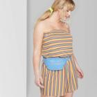 Target Women's Plus Size Striped Strapless Knit Romper - Wild Fable Yellow