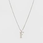 Silver Plated Initial F Pendant Necklace - A New Day Silver,