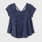 Girls' Short Sleeve Waffle Knit Shirt - Art Class Eclipse Rock
