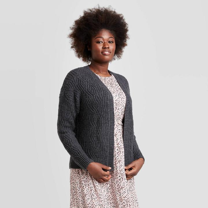 Women's Open Layering Cardigan - Universal Thread Charcoal