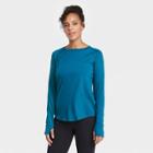 Women's Essential Crewneck Long Sleeve T-shirt - All In Motion Teal