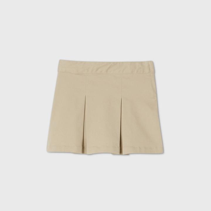 Toddler Girls' Stretch Uniform Pleated Twill Skorts - Cat & Jack Beige