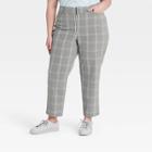 Women's Plus Size Plaid Trousers - Ava & Viv Blue
