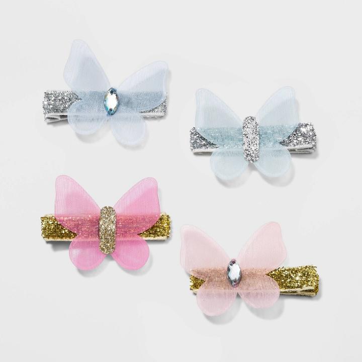 Girls' 4pk Butterfly Hairclip - Cat & Jack , Women's