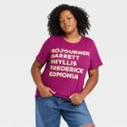 No Brand Black History Month Women's Plus Size Historical Names Short Sleeve T-shirt - Purple